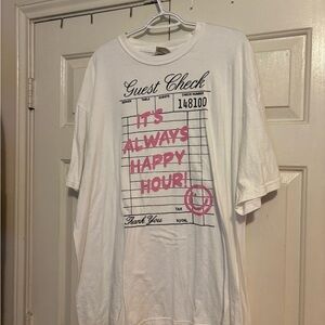 Comfort Colors White and Pink Graphic Tee